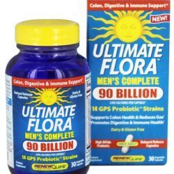 Ultimate Flora Homens completos uma vez ao dia Probióticos 90 Bilhões de UFC - Cápsulas vegetarianas 30 Renew Life
