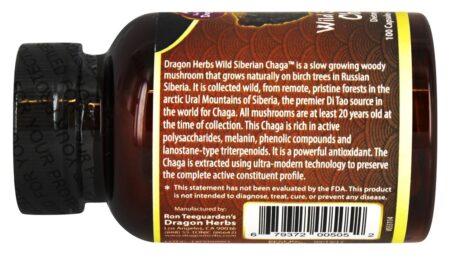 Chaga Siberiano Selvagem 350 mg. - Cápsulas vegetarianas 100 Dragon Herbs - Image 3