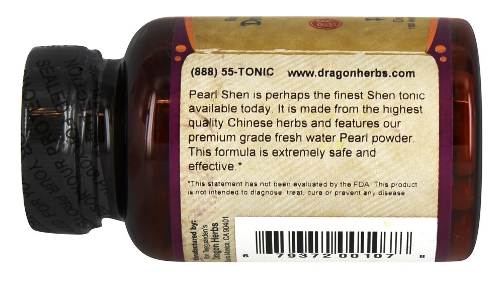 Pearl Shen 500 mg. - Cápsulas vegetarianas 100 Dragon Herbs - Imagem 3