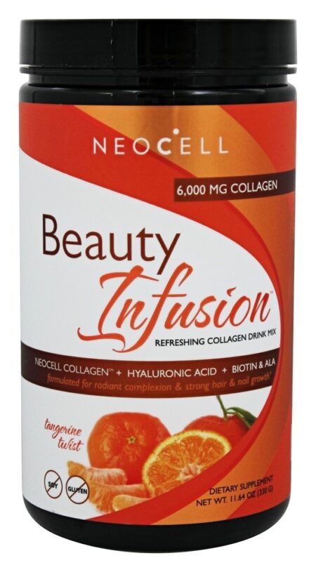 Infusão de Beleza Refrescante Mistura de Bebida de Colágeno Tangerina Twist 6000 mg. - 11.64 oz. NeoCell