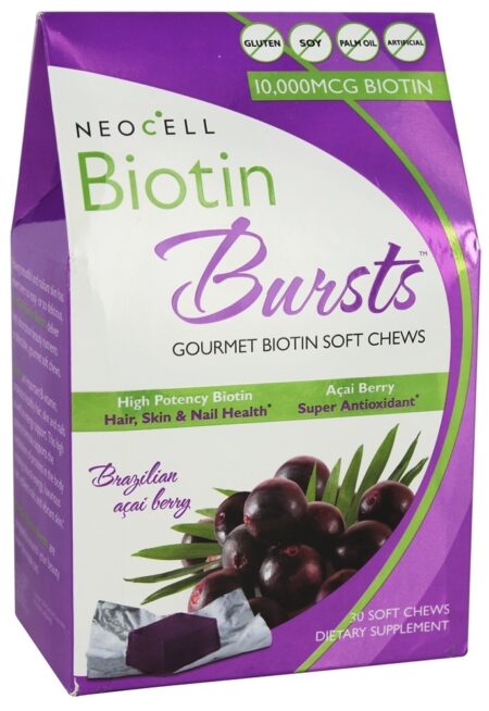 Biotin Bursts de Açaí 10000 mcg. - 30 mastigação suave NeoCell