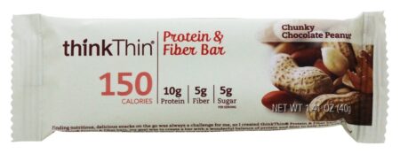 thinkthin Inclinar Proteína & Fibra Bar Chunky Chocolate Amendoim - 1.41 oz. Think Products