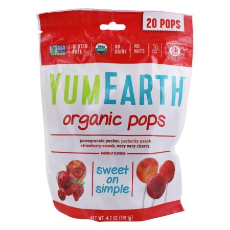 Pops orgânicos Sabores variados - 20 Pirulito (s) YumEarth