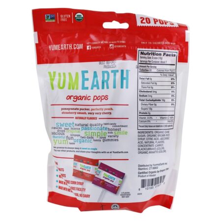 Pops orgânicos Sabores variados - 20 Pirulito (s) YumEarth - Image 2