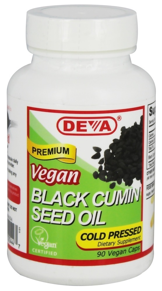Óleo de semente de cominho preto vegan - 90 Tampas veganas Deva Nutrition