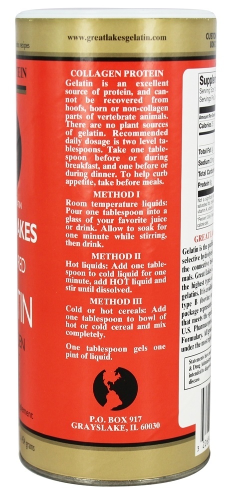 Cuidados de articulação de colágeno de gelatina suína sem sabor - 16 oz. Great Lakes - Imagem 4