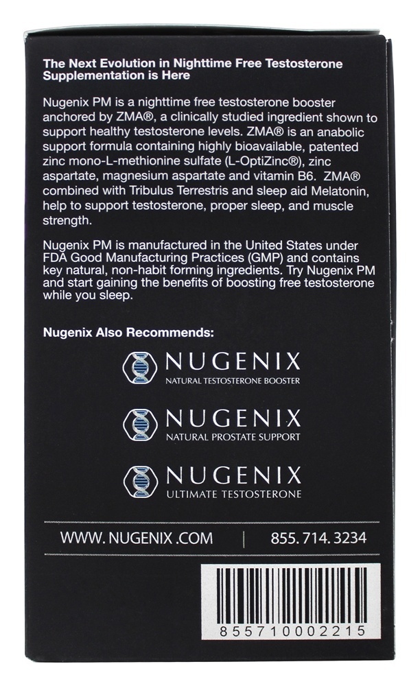 Impulsionador de testosterona PM ZMA - Cápsulas 120 Nugenix - Imagem 3