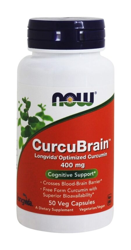 CurcuBrain Suporte Cognitivo 400 mg. - Cápsulas vegetarianas 50 NOW Foods