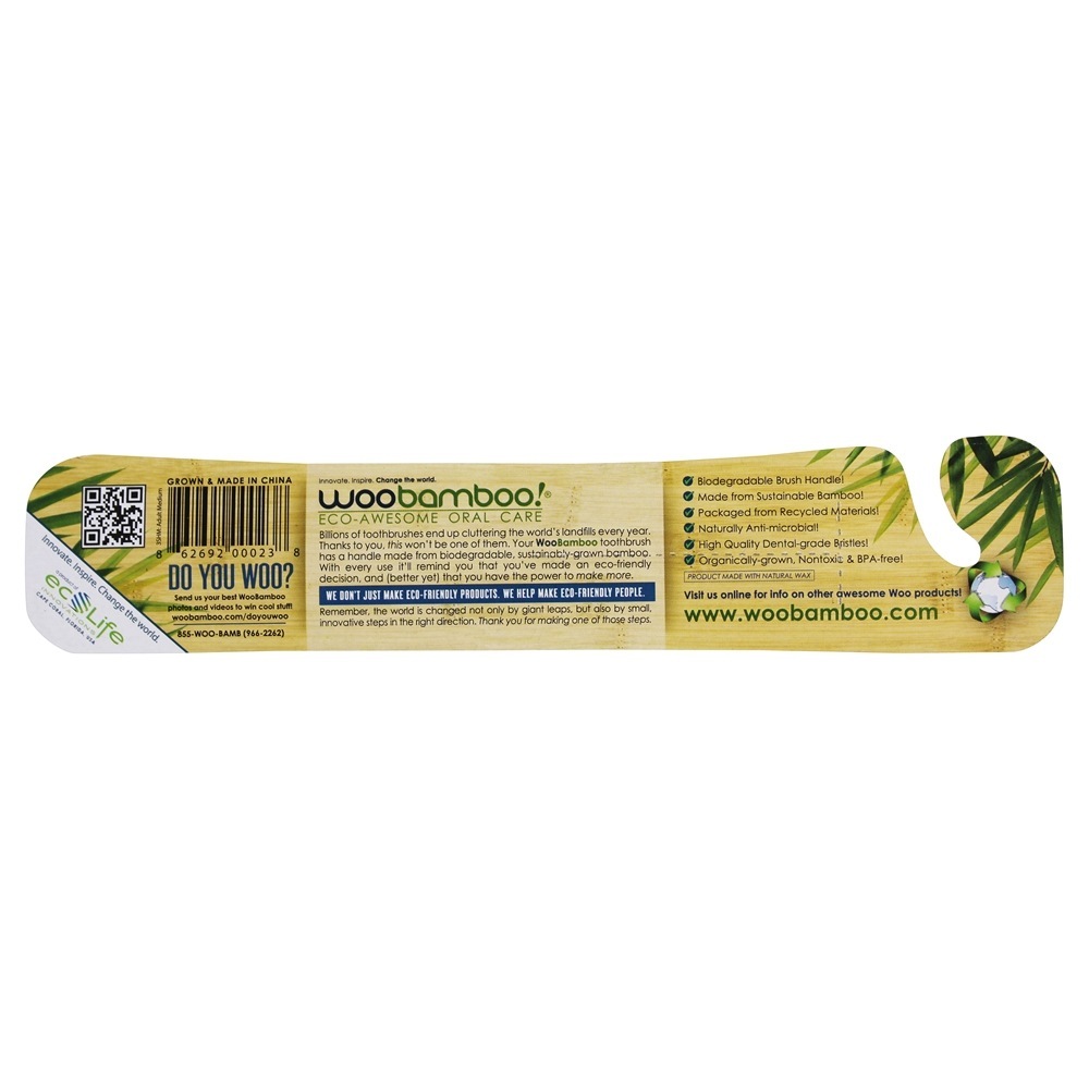 Escova de dentes média para adultos WooBamboo - Imagem 2