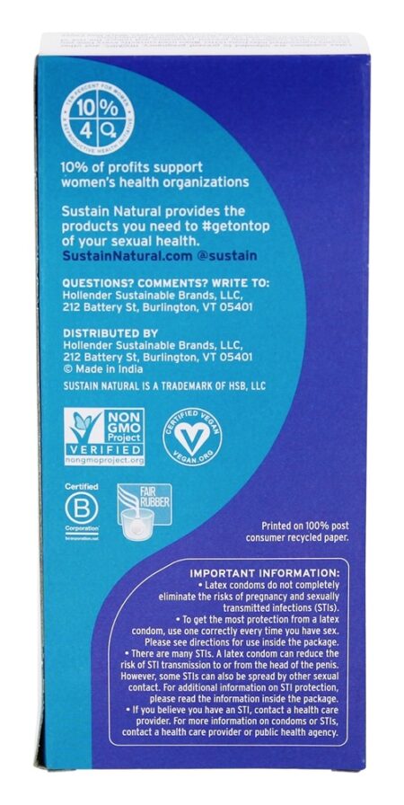 Látex Lubrificado Grande Conforto Preservativo Fit - Pacote 10 Sustain - Image 2