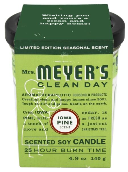 Dia limpo Scented vela de soja Iowa Pine - 4.9 oz. Mrs. Meyer's - Image 2