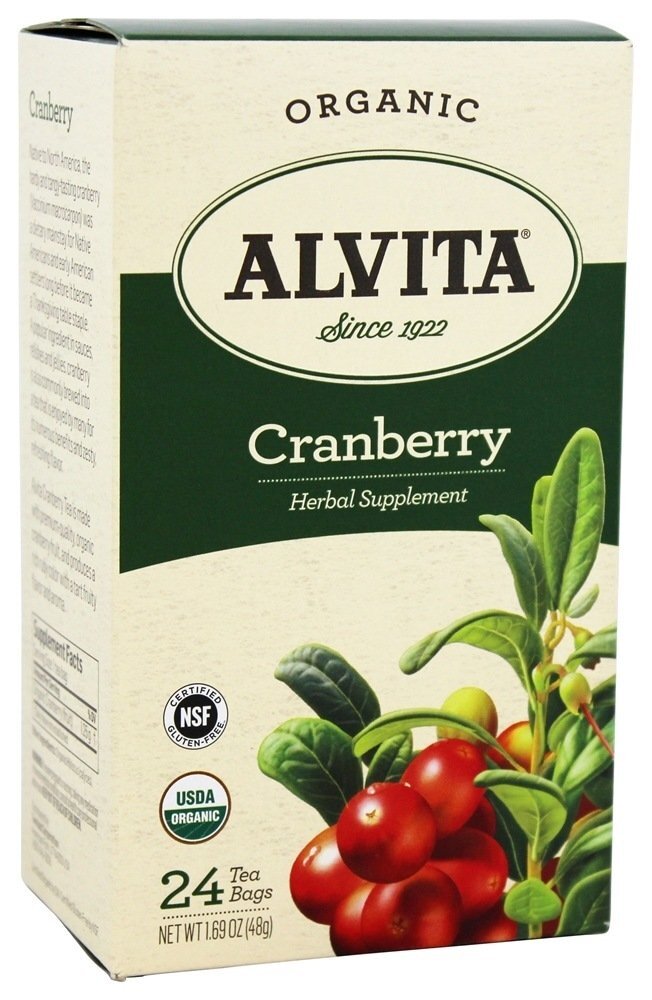 Chá de arando orgânico - 24 Saquinhos de Chá Alvita
