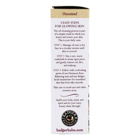 Óleo de limpeza facial sem cheiro – 2 fl. oz. Badger — foto 4