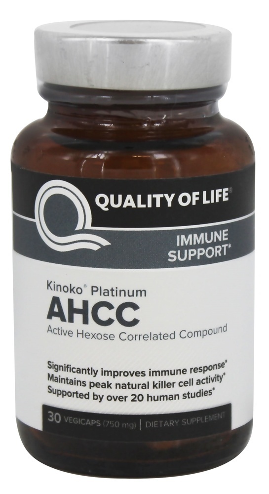 Kinoko Platinum AHCC Para Suporte Imunológico - Cápsulas vegetarianas 30 Quality Of Life Labs