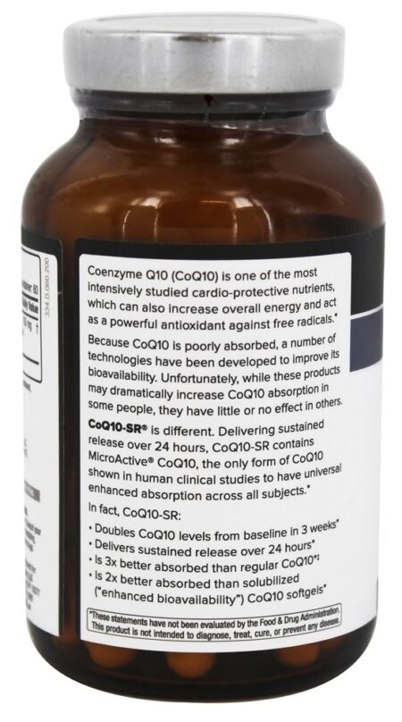 Envelhecimento saudável CoQ10-SR - Cápsulas vegetarianas 60 Quality Of Life Labs - Image 3