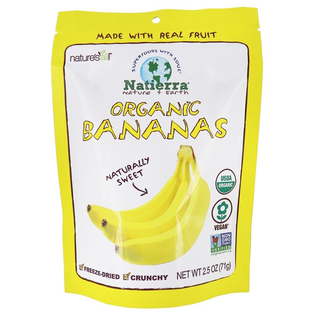 Bananas liofilizadas Natierra - 2.5 oz. Nature's All Foods