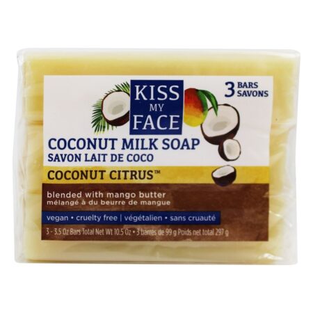 Sabonete de Leite de Coco - 3 Pacote de Citrus Coconut - 10.5 oz. Kiss My Face