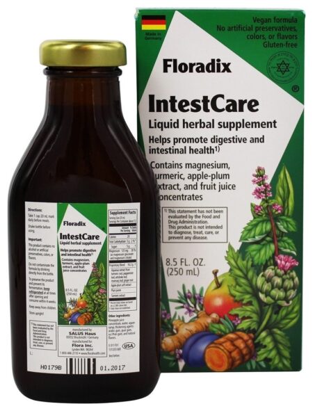 Suplemento de ervas líquido Floradix IntestCare - 8.5 fl. oz. Flora