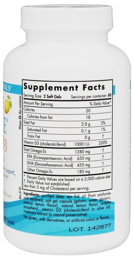 Último Omega - D3 Limão 1000 mg. - 120 Softgels Nordic Naturals - Image 2