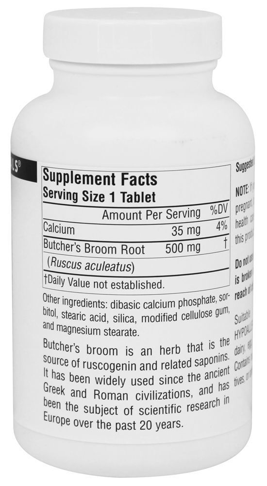 Vassoura de Carniceiro 500 mg. - 250 Tablets Source Naturals - Imagem 2