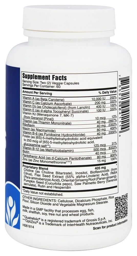 Adolescente Meninos Tampas Diário Múltiplas Vitamina - Cápsulas vegetarianas 120 Michael's Naturopathic Programs - Imagem 2