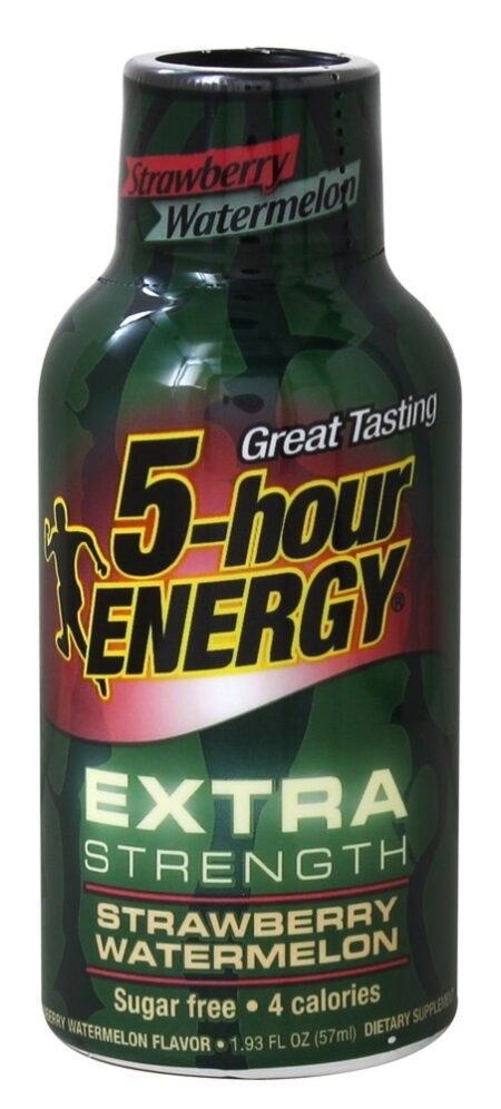 Energia Tiro Extra Força Morango-Melancia - 1.93 fl. oz. 5-Hour Energy