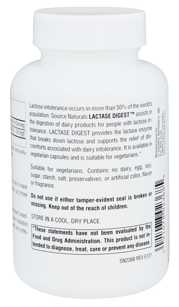 Lactase Digest 30 mg. - Cápsulas 180 Source Naturals - Imagem 3