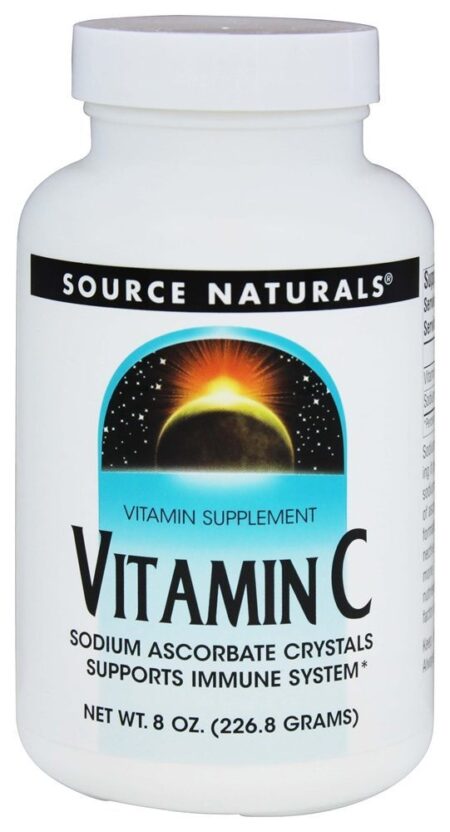 Cristais de Ascorbato de Sódio de Vitamina C - 8 oz. Source Naturals