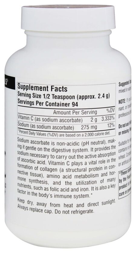 Cristais de Ascorbato de Sódio de Vitamina C - 8 oz. Source Naturals - Image 2