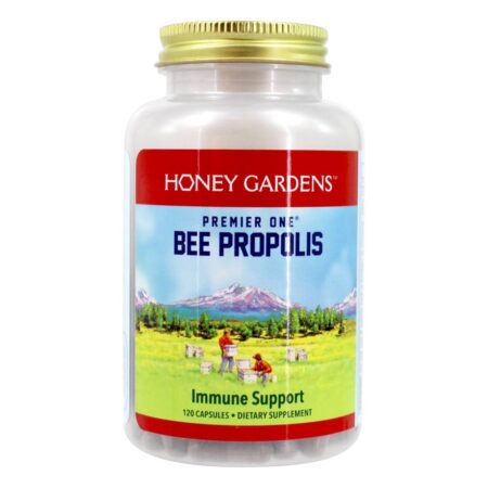 Premier One Própolis de abelhas para suporte imunológico - Cápsulas 120 Honey Gardens Apiaries