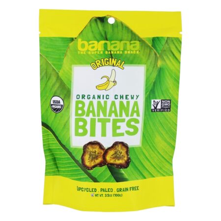 Mordidas Orgânicas de Banana Chewy Original - 3.5 oz. Barnana