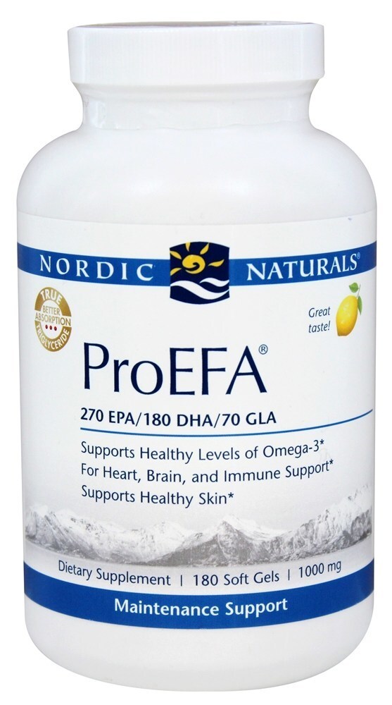 ProEFA 270 EPA / 180 DHA / 70 GLA Sabor Limão 1000 mg. - 180 Softgels Nordic Naturals Professional