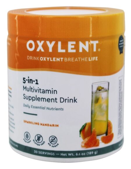 5-em-1 suplemento multivitamínico bebida mandarim espumante - 6.6 oz. Oxylent