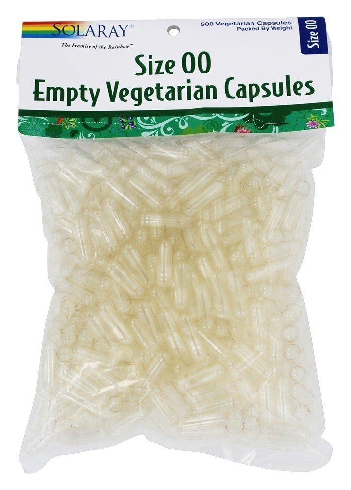 Tamanho vazio de cápsulas vegetarianas 00 - Cápsulas vegetarianas 500 Solaray