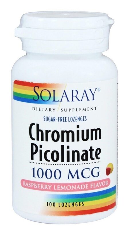 Limonada de framboesa picolinate de cromo 1000 mcg. - 100 Pastilhas Solaray