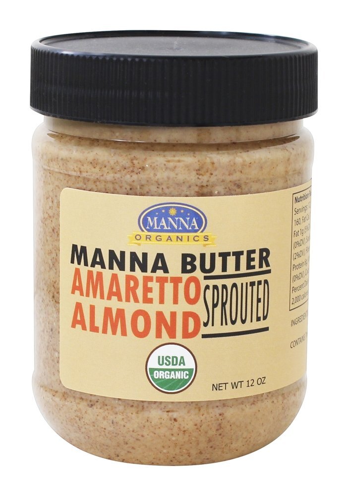 Manteiga de maná brotou Amêndoa Amaretto - 12 oz. Manna Organics