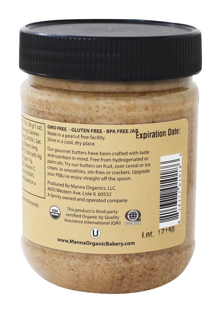 Manteiga de maná brotou Amêndoa Amaretto - 12 oz. Manna Organics - Imagem 3