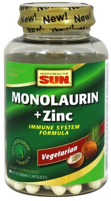 Monolaurina + Zinco Fórmula Para o Sistema Imunológico - Cápsulas vegetarianas 90 Health From The Sun