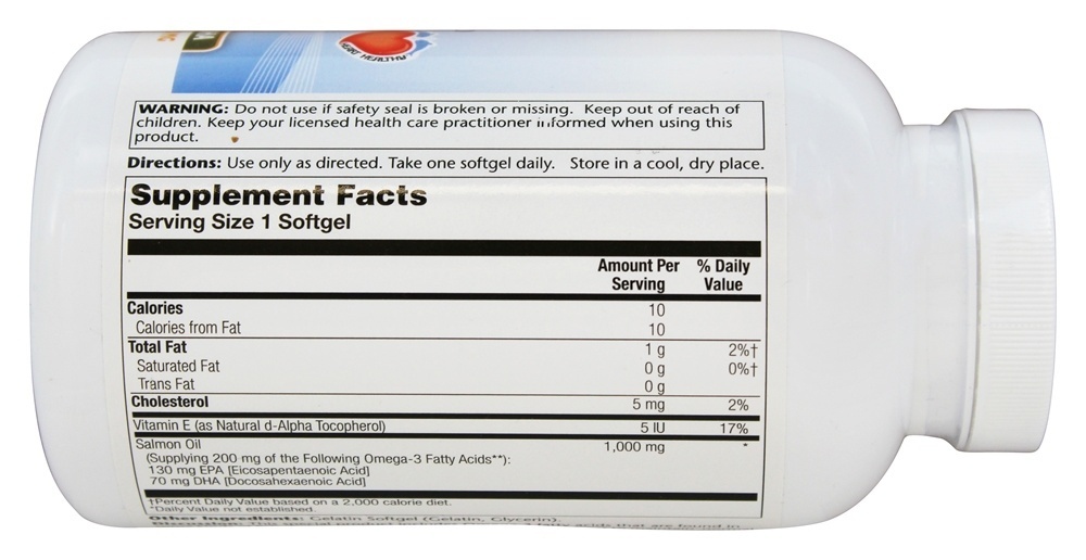 Óleo de Salmão 1000 mg. - 180 Softgels Solaray - Imagem 2
