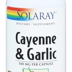 Pimenta de Caiena e alho 540 mg. - Cápsulas vegetarianas 100 Solaray