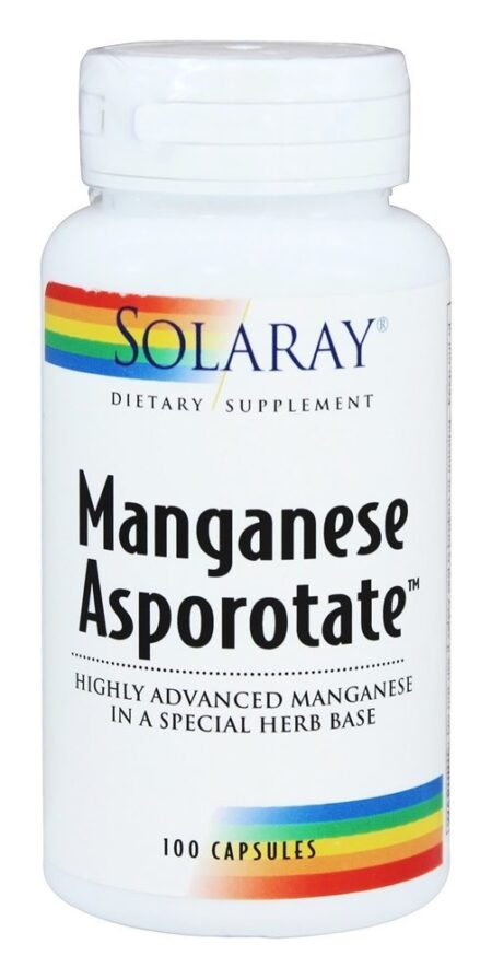 Manganês Asporotate - Cápsulas 100 Solaray