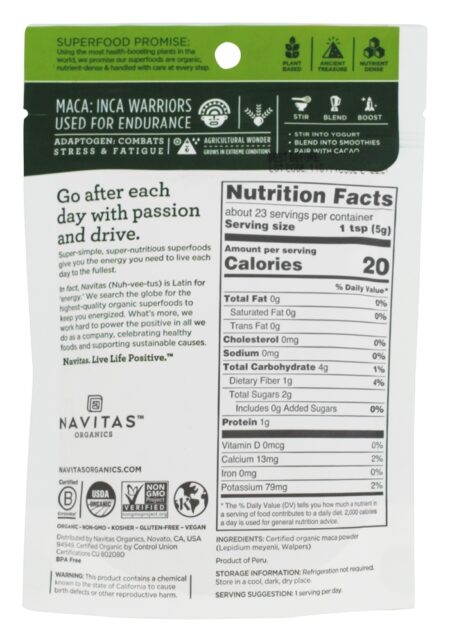 Maca Orgânica em Pó - 4 oz. Navitas Organics - Image 2