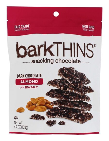 Snacking Chocolates Amêndoa de Chocolate Negro com Sal do Mar - 4.7 oz. barkTHINS