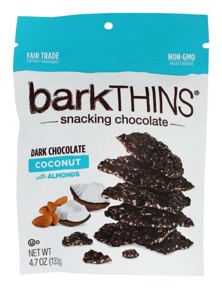 Snacking Chocolates Chocolate escuro torrado com amêndoas - 4.7 oz. barkTHINS