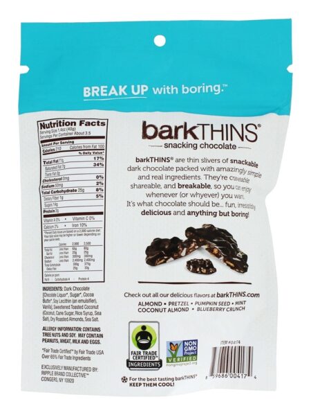 Snacking Chocolates Chocolate escuro torrado com amêndoas - 4.7 oz. barkTHINS - Image 2