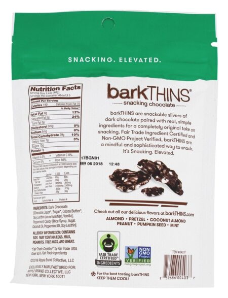 Snack Chocolate Menta Chocolate Amargo - 4.7 oz. barkTHINS - Image 2