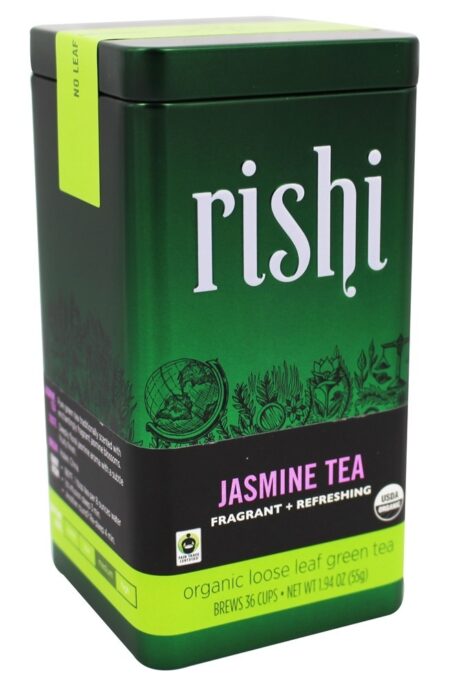 Jasmim Chá Orgânico Solto Folha Verde Chá - 1.94 oz. Rishi Tea