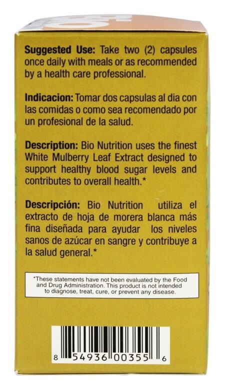 Extrato de Folha de Amoreira Branca 1000 mg. - Cápsulas vegetarianas 60 Bio Nutrition - Image 3