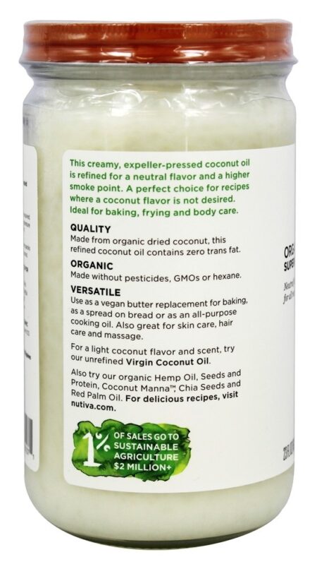 Óleo De Coco Refinado Orgânico - 23 fl. oz. Nutiva - Image 3