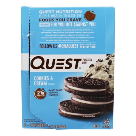 Barra de Proteína da Quest Bares Box Cookies & Cream - 12 Barras Quest Nutrition - Image 2